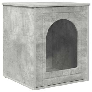vidaXL Casa pentru pisici Beton 53 x 52 x 62 cm Lemn prelucrat