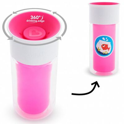 430940 Munchkin Insulated Personalised Cup "Miracle 360°" Pink