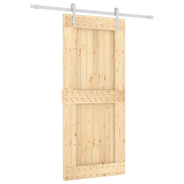 vidaXL Ușă glisantă cu set feronerie, 90x210 cm, lemn masiv de pin