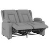 vidaXL Fotoliu masaj rabatabil 2 locuri/suport pahar, gri, piele eco
