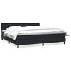vidaXL Pat box spring cu saltea, negru, 200x220 cm, catifea