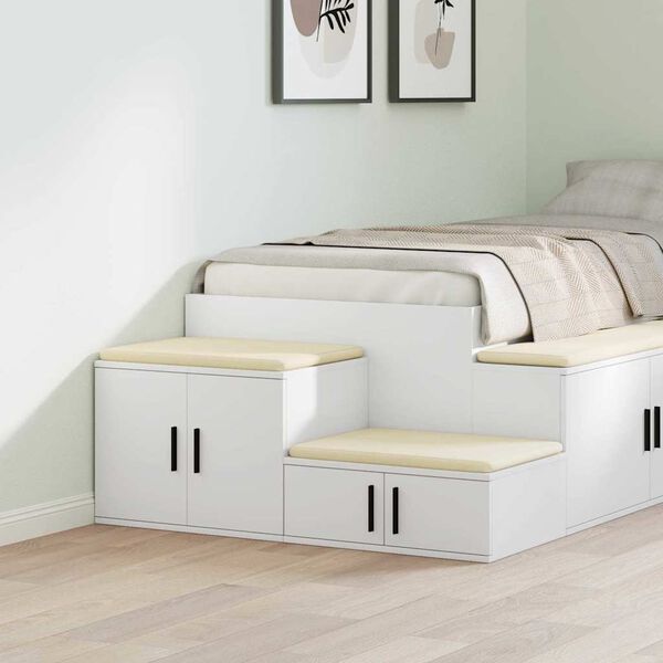 vidaXL Dulap de depozitare 2 pcs Alb 108 x 41 x 40 cm Lemn compozit