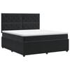 vidaXL Pat boxspring cu saltea cu headboard Negru 140 x 190 cm Catifea