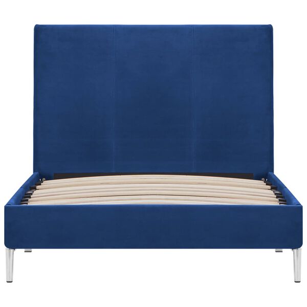 vidaXL Cadru de pat, albastru, 90 x 200 cm, material textil