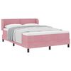 vidaXL Pat cu arcuri cu saltea cu headboard Roz 160 x 200 cm Catifea