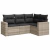vidaXL Set canapea de grădină cu perne, 4 piese, gri deschis poliratan