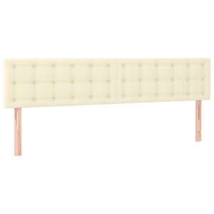 vidaXL Tăblii de pat, crem, 180x5x78/88 cm, piele ecologică