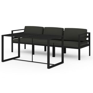 vidaXL Set mobilier de grădină cu perne, 4 piese, antracit, aluminiu