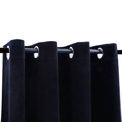 vidaXL Draperie opacă cu inele metalice, negru, 290 x 245 cm, catifea