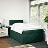 vidaXL Pat box spring cu saltea, verde &icirc;nchis, 120x200 cm, catifea