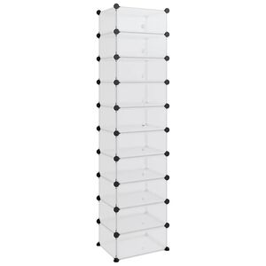 vidaXL Suport de pantofi, transparent, 44x32x174 cm, PP