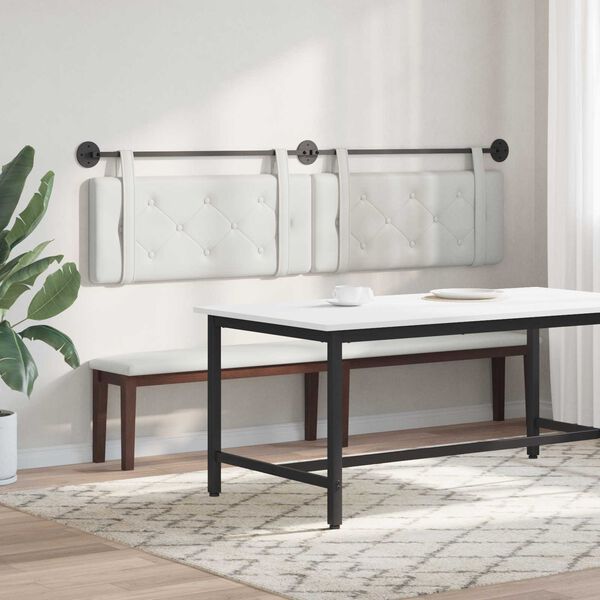 vidaXL Cap de pat suspendat Alb 210 x 55 x 5 cm Piele artificială