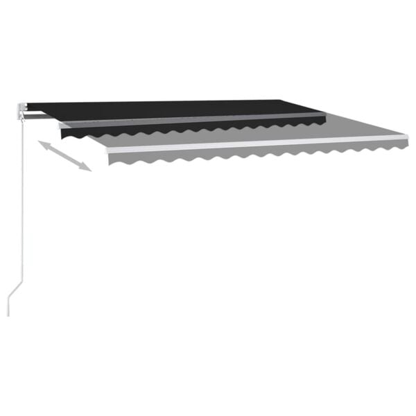 vidaXL Copertină retractabilă manual, antracit, 400x350 cm