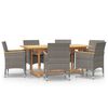 vidaXL Set mobilier de grădină cu perne, gri, 7 piese