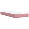 vidaXL Pat box spring cu saltea, roz, 90x190 cm, catifea