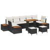 vidaXL Set de canapele pentru grădină 10 buc. 9-Număr de locuri Negru