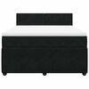 vidaXL Pat box spring cu saltea, negru, 160x200 cm, catifea