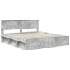 vidaXL Cadru de pat cu headboard Beton 200 x 200 cm Lemn compozit
