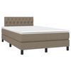 vidaXL Pat box spring cu saltea, taupe, 120x190 cm material textil