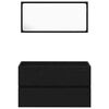 vidaXL Set de mobilier pentru baie 3 pcs Stejar Negru Lemn compozit