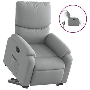 vidaXL Fotoliu electric rabatabil cu ridicare, gri deschis, textil