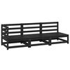 vidaXL Set mobilier de grădină, 3 piese, negru, lemn masiv de pin