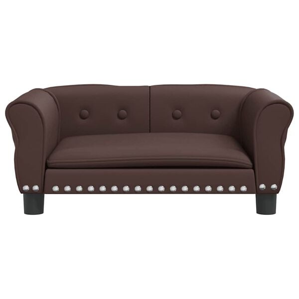 vidaXL Pat de c&acirc;ini, maro, 70x45x30 cm, piele ecologică