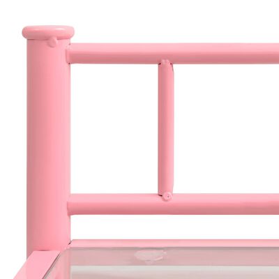 vidaXL Noptieră, roz și transparent, 45x34,5x60,5 cm, metal și sticlă