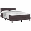 vidaXL Pat boxspring cu saltea Maro &icirc;nchis 140 x 200 cm țesătură
