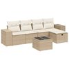 vidaXL Set canapele de grădină cu perne, 6 piese, bej, poliratan