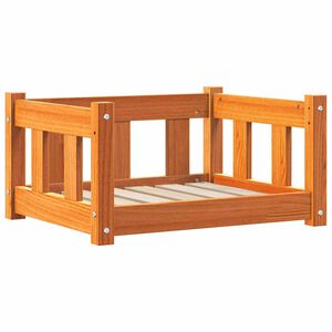 vidaXL Pat pentru c&acirc;ini cu depozitare Maroniu cerat 55 x 45 x 28 cm
