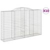 vidaXL Coșuri gabion arcuite 10 buc, 300x50x180/200 cm fier galvanizat