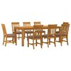 vidaXL Set de dining 9 buc. Gri Lemn de stejar masiv