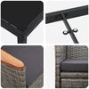 vidaXL Set de masă pentru grădină cu pernă 7 pcs Gri poliratan