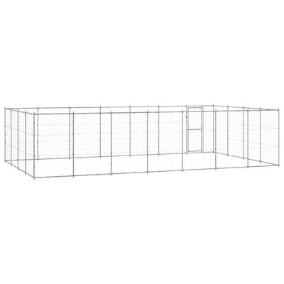 vidaXL Padoc pentru câini de exterior, 33,88 m², oțel galvanizat
