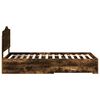 vidaXL Cadru de pat cu sertar Stejar fumuriu 90 x 190 cm Lemn compozit
