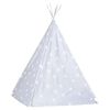 vidaXL Cort de copii teepee cu geantă, gri, 115x115x160 cm, poliester