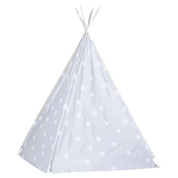 vidaXL Cort de copii teepee cu geantă, gri, 115x115x160 cm, poliester