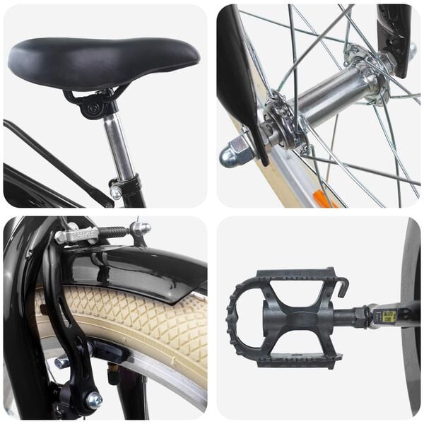 vidaXL Bicicletă pentru Copii 20 Inci pentru 6-11 ani Negru