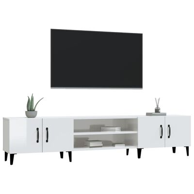 vidaXL Comodă TV, alb extralucios, 180x31,5x40 cm, lemn prelucrat