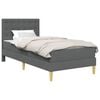 vidaXL Cadru de pat cu saltea Gri &icirc;nchis 90 x 190 cm țesătură