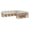 vidaXL Set de canapele de exterior cu pernă 11 pcs Alb Natural și Crem