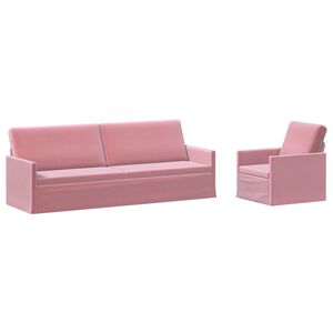 vidaXL Set de canapea 2 pcs Roz Catifea