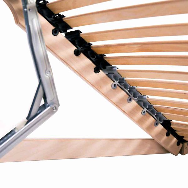 vidaXL Bază cu lamele Maro 140 x 190 cm Lemn de fag masiv