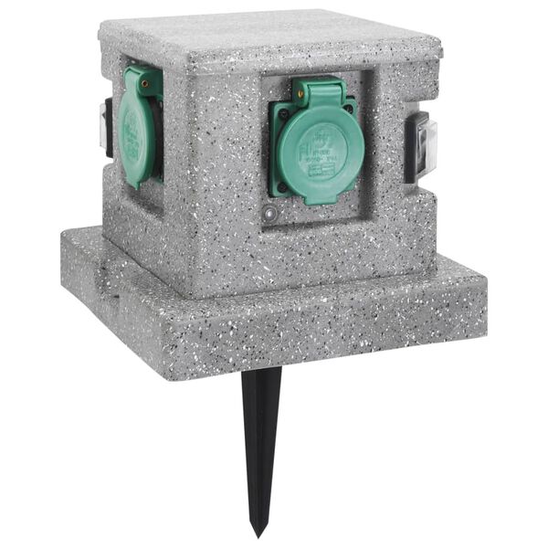 vidaXL Priză de grădină cu senzor crepuscular, plastic