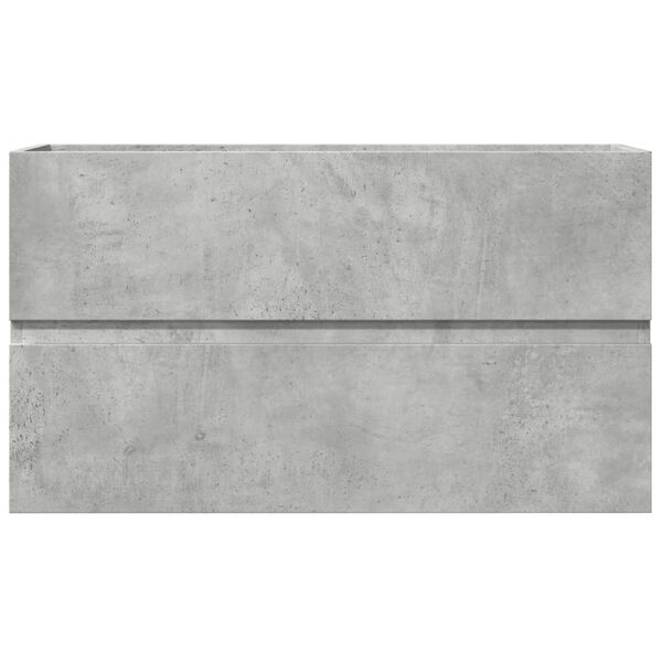vidaXL Dulap de chiuvetă, gri beton, 90x38,5x45 cm, lemn prelucrat
