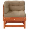 vidaXL Sofa de colț pentru grădină Lemn masiv de pin Maro Ceară