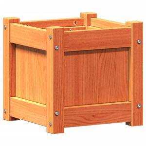 vidaXL Jardinieră de grădină, maro ceruit, 31x31x31 cm, lemn masiv pin