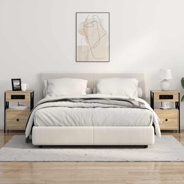 vidaXL Dulap de noapte Stejar Sonoma 40 x 31 x 60 cm Lemn compozit