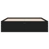 vidaXL Cadru de pat cu sertare, negru, 135x190 cm, lemn prelucrat